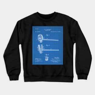 Smoking Pipe Patent - Pipe Smoker Tobacco Art - Blueprint Crewneck Sweatshirt